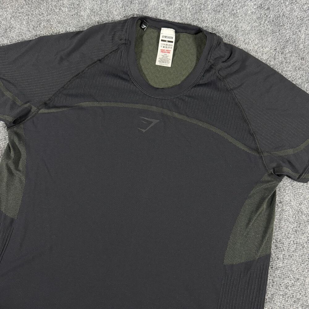 Gymshark Apex Seamless Training T-Shirt Black Green Mens XL Performance Athletic